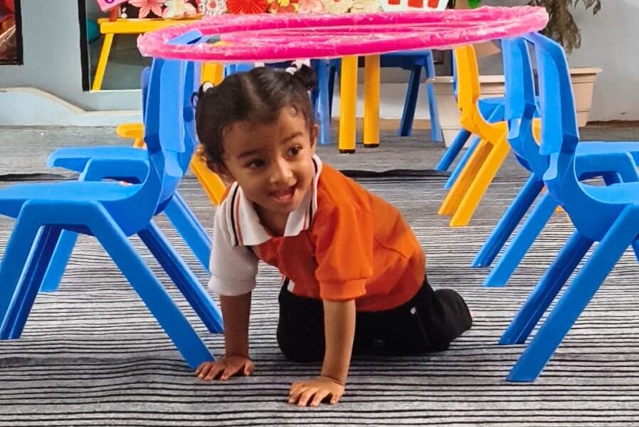 a student of seemant public school is playing