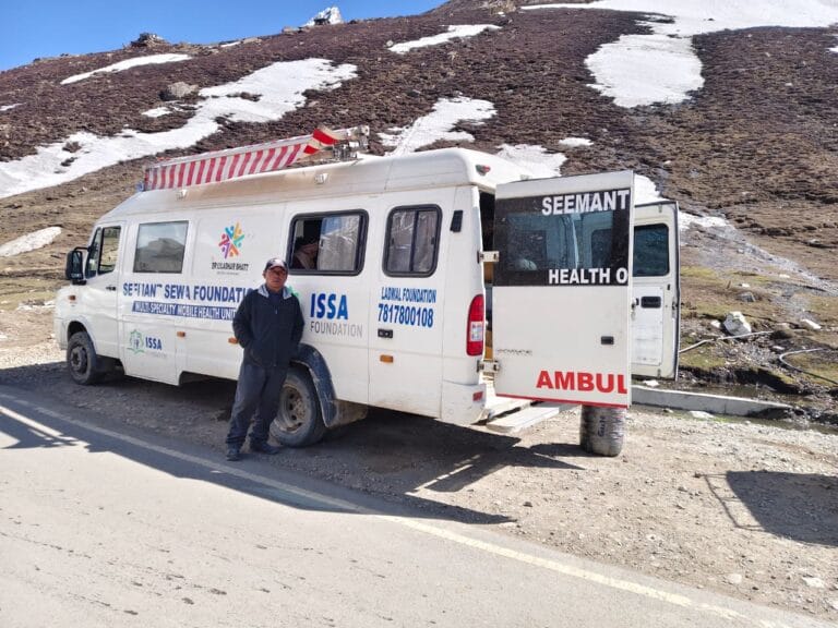 Seemant Sewa Foundation mobile medical unit providing healthcare services during Adi Kailash Yatra in remote Himalayan region of Uttarakhand