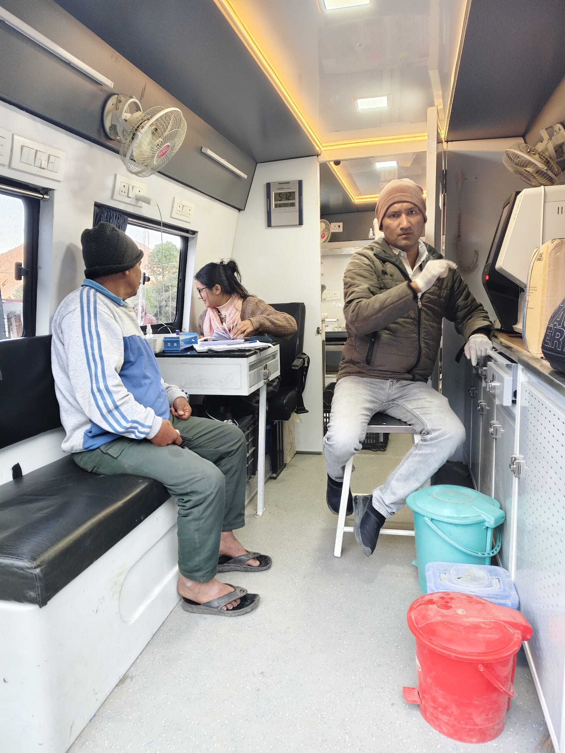 Patients waiting for registration and OPD consultation at Seemant Multi Speciality Medical Mobile Lab