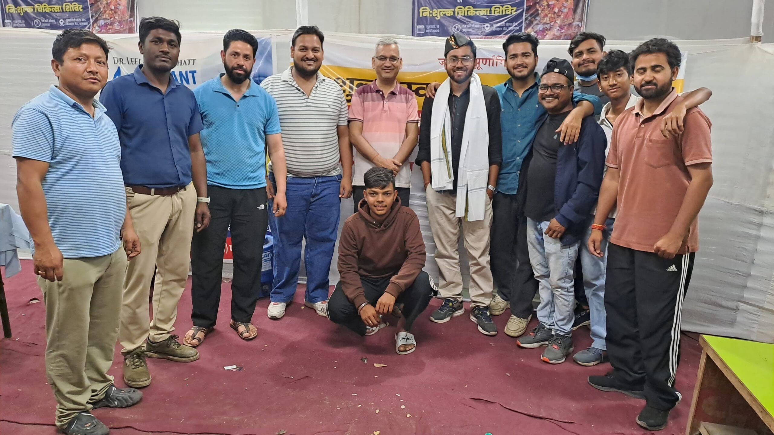 Community leaders and guests supporting Maa Purnagiri healthcare outreach initiative