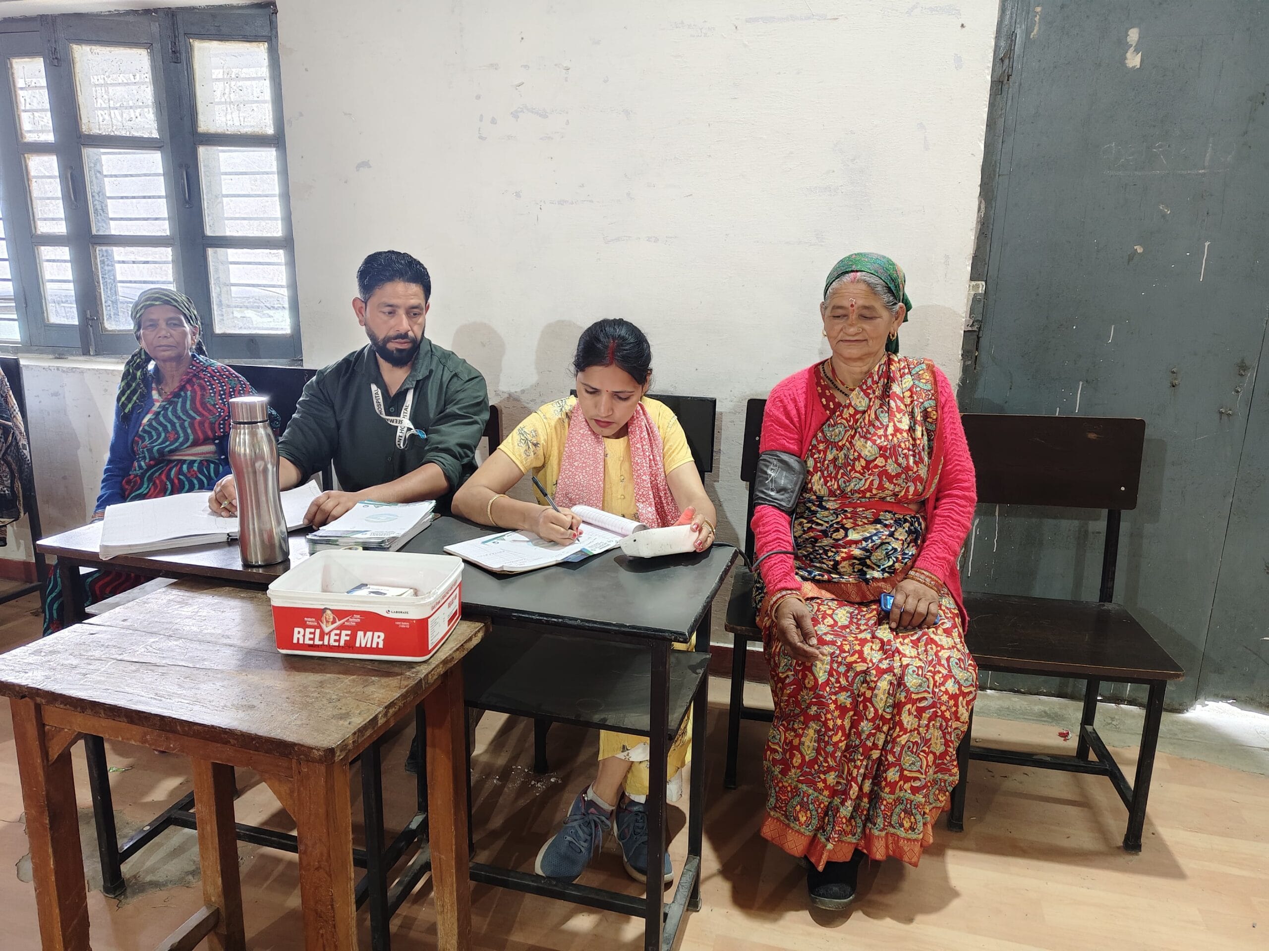Patient registration process at Seemant Sewa Foundation medical camp