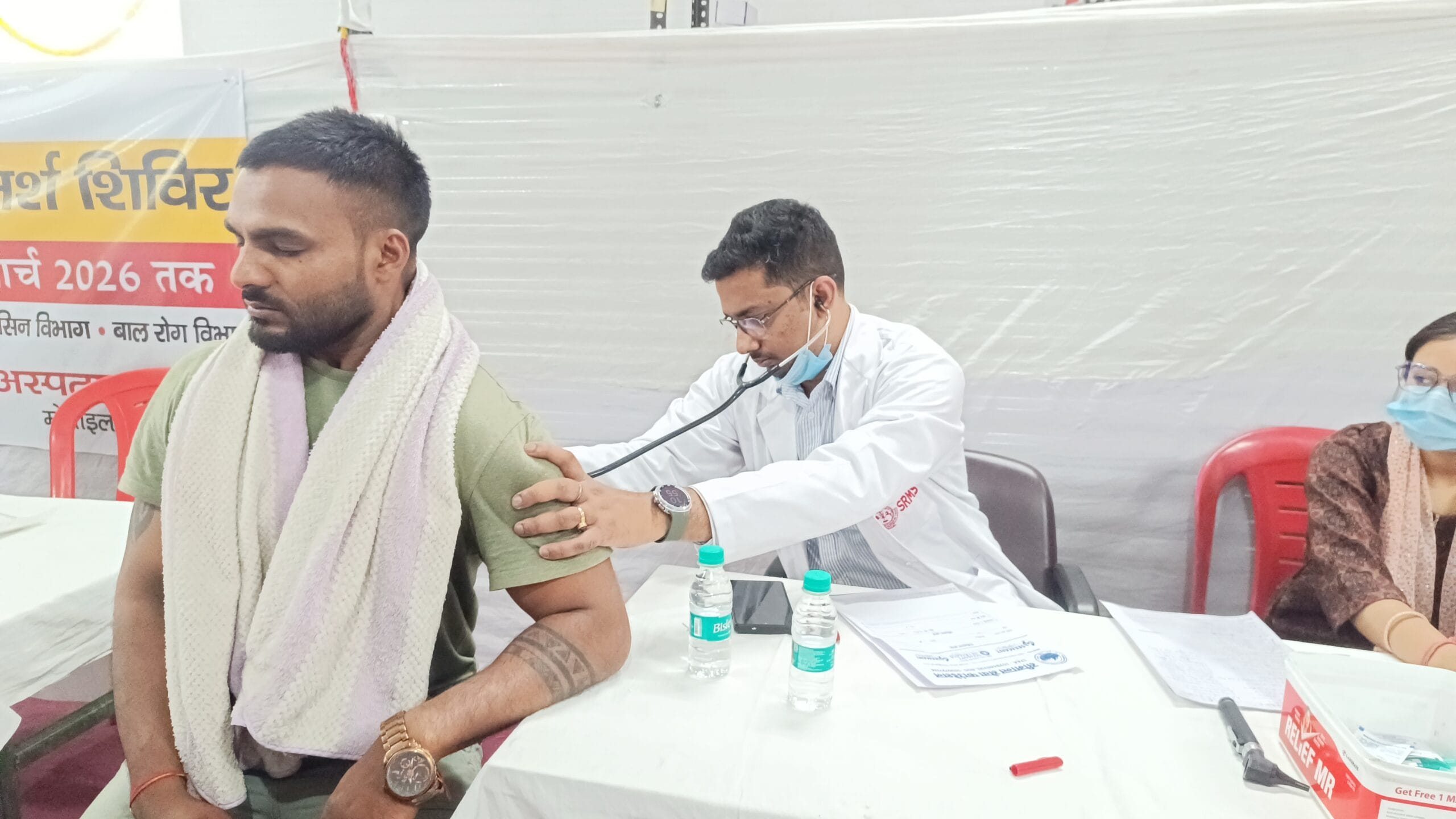 Doctors providing free medical consultation during Maa Purnagiri Medical Camp 2026